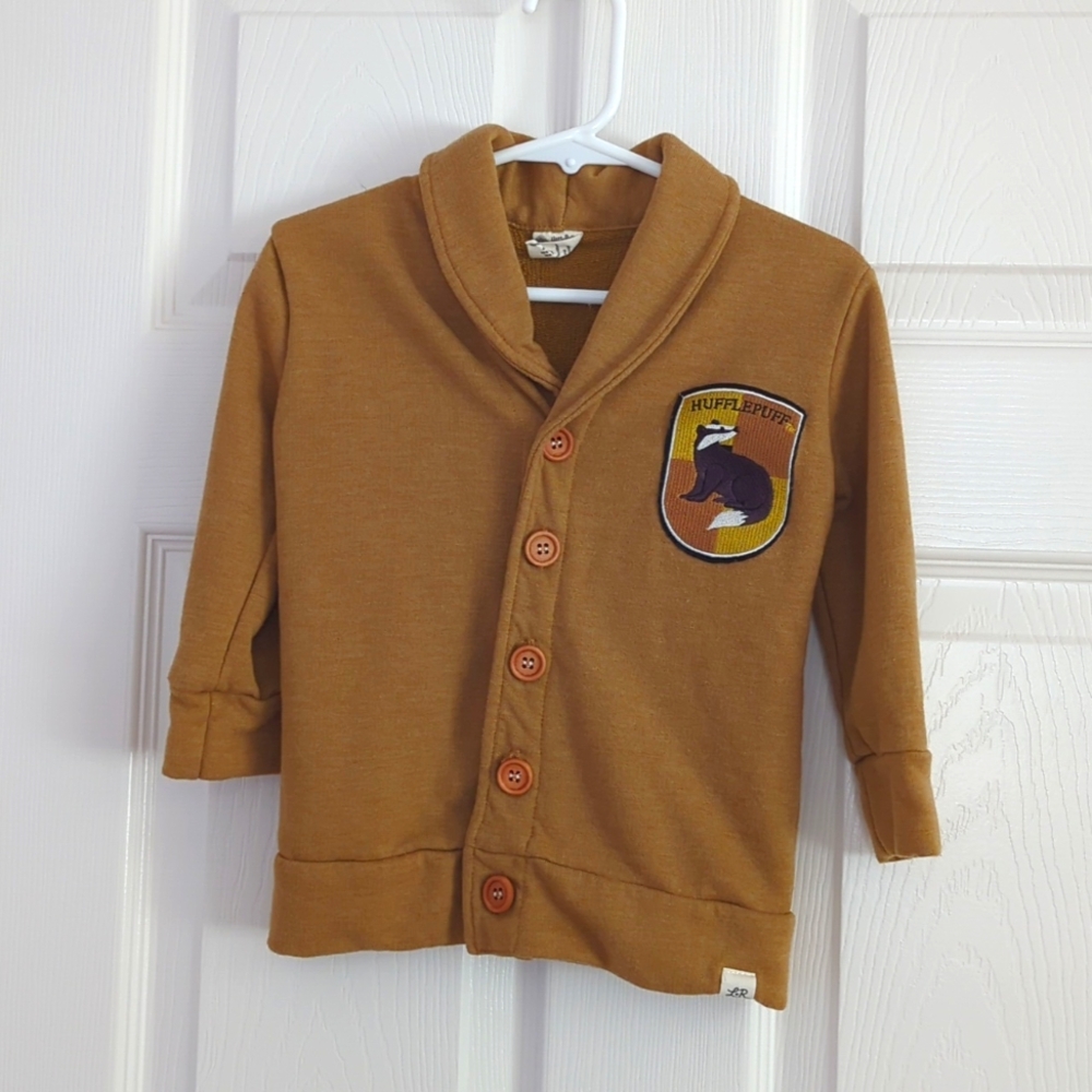 Lulu+Roo‎ Toddler 2T Kids Brown Harry Potter  Hufflepuff Cardigan